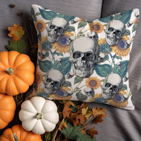 Skull Pillow Cover|Spider Outdoor Pillow Case|Happy Halloween Throw Pillowtop|Ghost Pillowcase|Creepy Cushion Case|Bat Cushion Cover