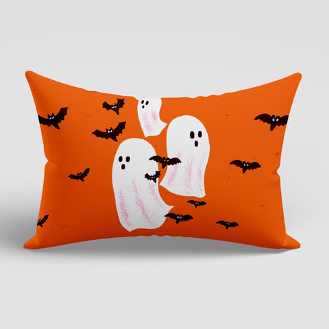Halloween Cushion Case|Fall Trend Lumbar Pillowcase|Happy Halloween Party Decor|Gothic Rectangle Pillow Cover|Trick or Treat Cushion Cover