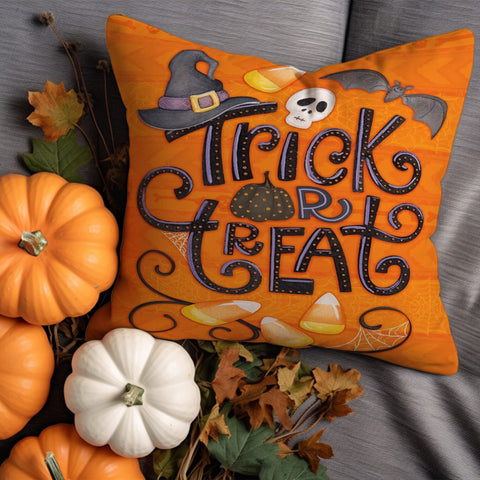 Halloween Pillowcase|Trick or Treat Throw Pillowtop|Snowman Cushion Cover|Boo Pillow Cover|Carved Pumpkin Outdoor Pillow Case|Bugs Kisses