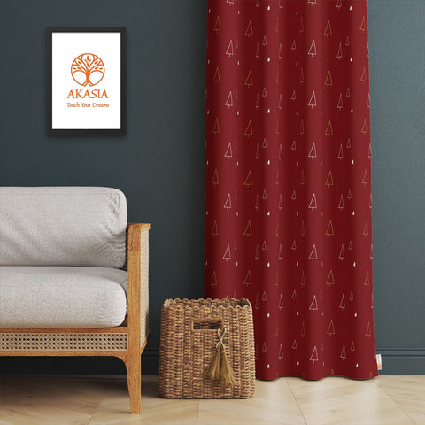 Winter Trend Curtain|Pixel Art Pine Tree Curtain|Rug Design Curtain|Xmas Home Decor|Living Room Curtain|Thermal Insulated Window Treatment