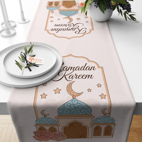 Islamic Tablecloth|Farmhouse Table Dressing|Religious Table Runner|Ramadan Kareem Print Table Cover|Eid Mubarak Table Decor|Gift for Muslims
