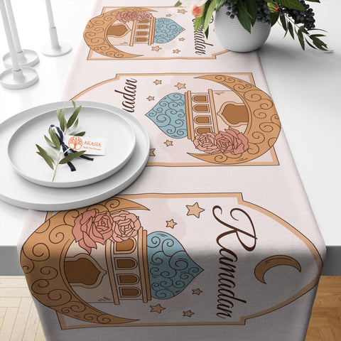 Islamic Tablecloth|Farmhouse Table Dressing|Religious Table Runner|Ramadan Kareem Print Table Cover|Eid Mubarak Table Decor|Gift for Muslims