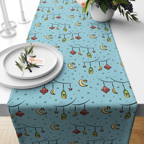 Islamic Table Cover|Mosque Print Table Runner|Ramadan Kareem Table Cloth|Religious Tablecloth|Ramadan Lantern Table Dressing|Gift for Muslim