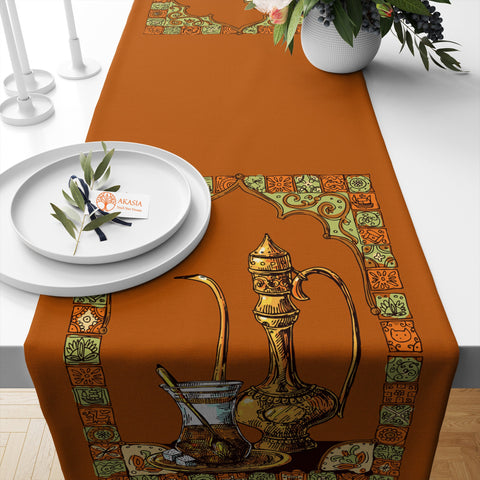 Islamic Table Runner|Ramadan Kareem Print Table Centerpiece|Eid Mubarak Table Decor|Religious Table Dressing|Mystic Authentic Tablecloth