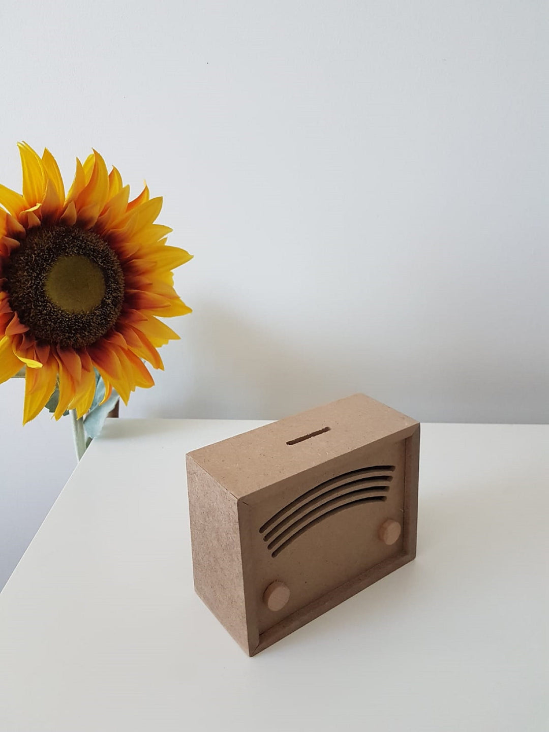 Unfinished Wooden Money Box|Wooden Decor|Ready to Paint, Varnish, Decoupage|Custom Unfinished Wood DIY Supply|Radio Shaped|Housewarming Gift