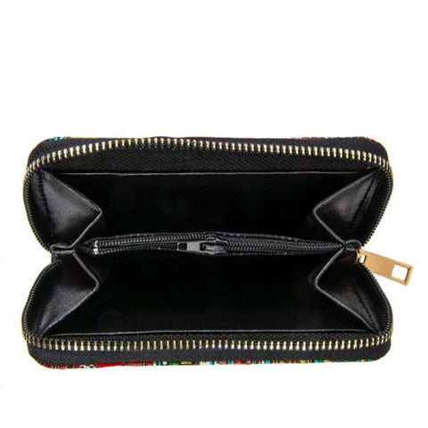 Small Wallet Zip Around|Woven Money Bag|Boho Coin Holder|Ladies Compact Pocket Wallet|Fabric Coin Purse|Women Mini Bag|Mini Clutch Bag