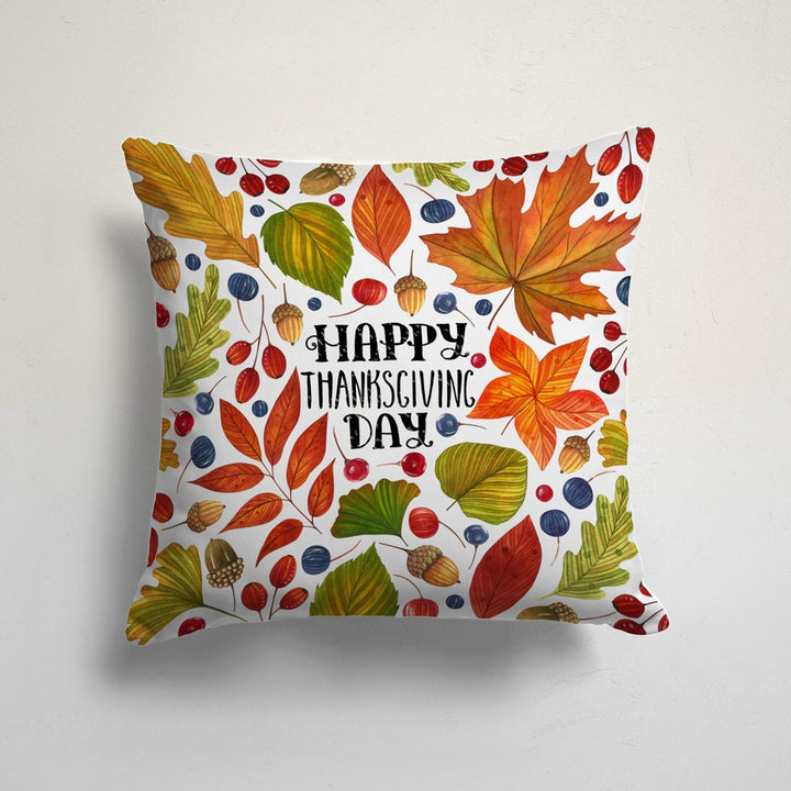 Thanksgiving Pillow Cover|Fall Trend Cushion Case|Autumn Throw Pillow|Happy Thanksgiving Cushion|Housewarming Blessing Themed Pillowtop