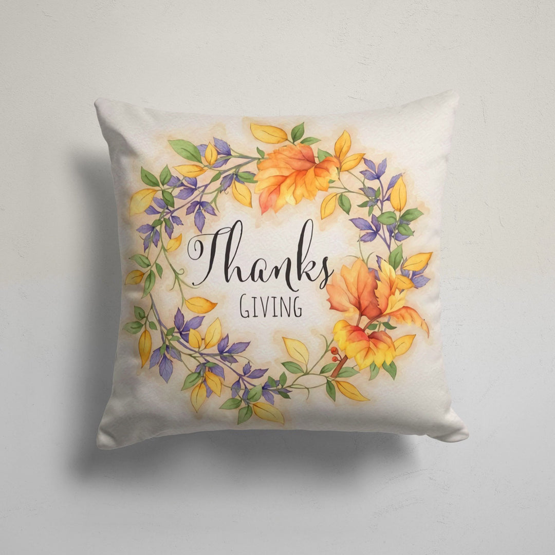 Thanksgiving Pillow Cover|Fall Trend Cushion Case|Autumn Throw Pillow|Happy Thanksgiving Cushion|Housewarming Blessing Themed Pillowtop
