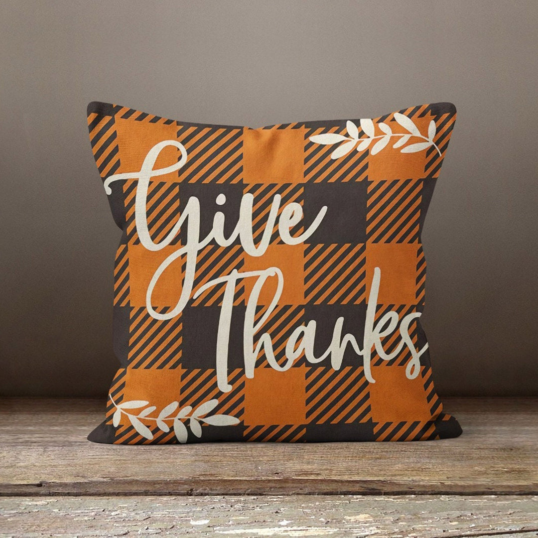 Thanksgiving Pillow Cover|Happy Thanksgiving Cushion|Fall Trend Cushion Case|Autumn Throw Pillow|Housewarming Blessing Themed Pillowtop