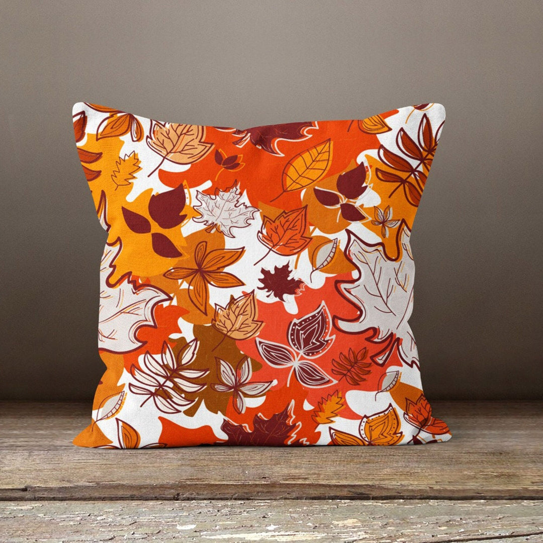 Fall Trend Pillow Cover|Autumn Cushion Case|Colorful Leaves Throw Pillowtop|Decorative Cushion Case|Housewarming Farmhouse Outdoor Pillow