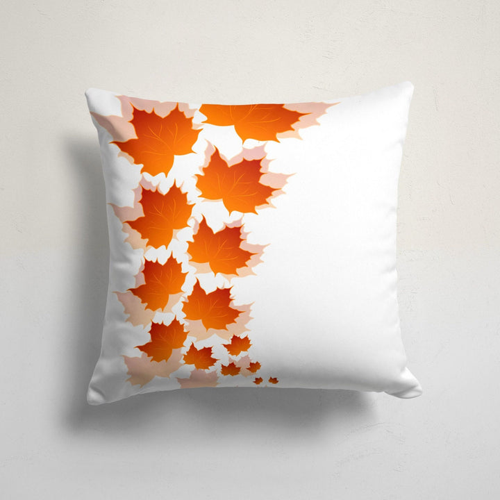 Fall Trend Pillow Cover|Autumn Cushion Case|Orange Leaves Throw Pillowtop|Decorative Cushion Case|Housewarming Farmhouse Outdoor Pillowcase