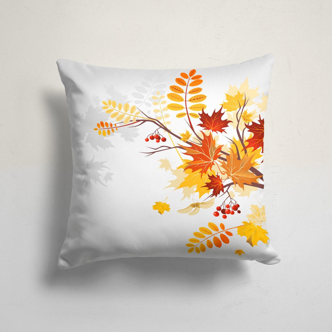 Fall Trend Pillow Cover|Autumn Cushion Case|Orange Leaves Throw Pillowtop|Decorative Cushion Case|Housewarming Farmhouse Outdoor Pillowcase