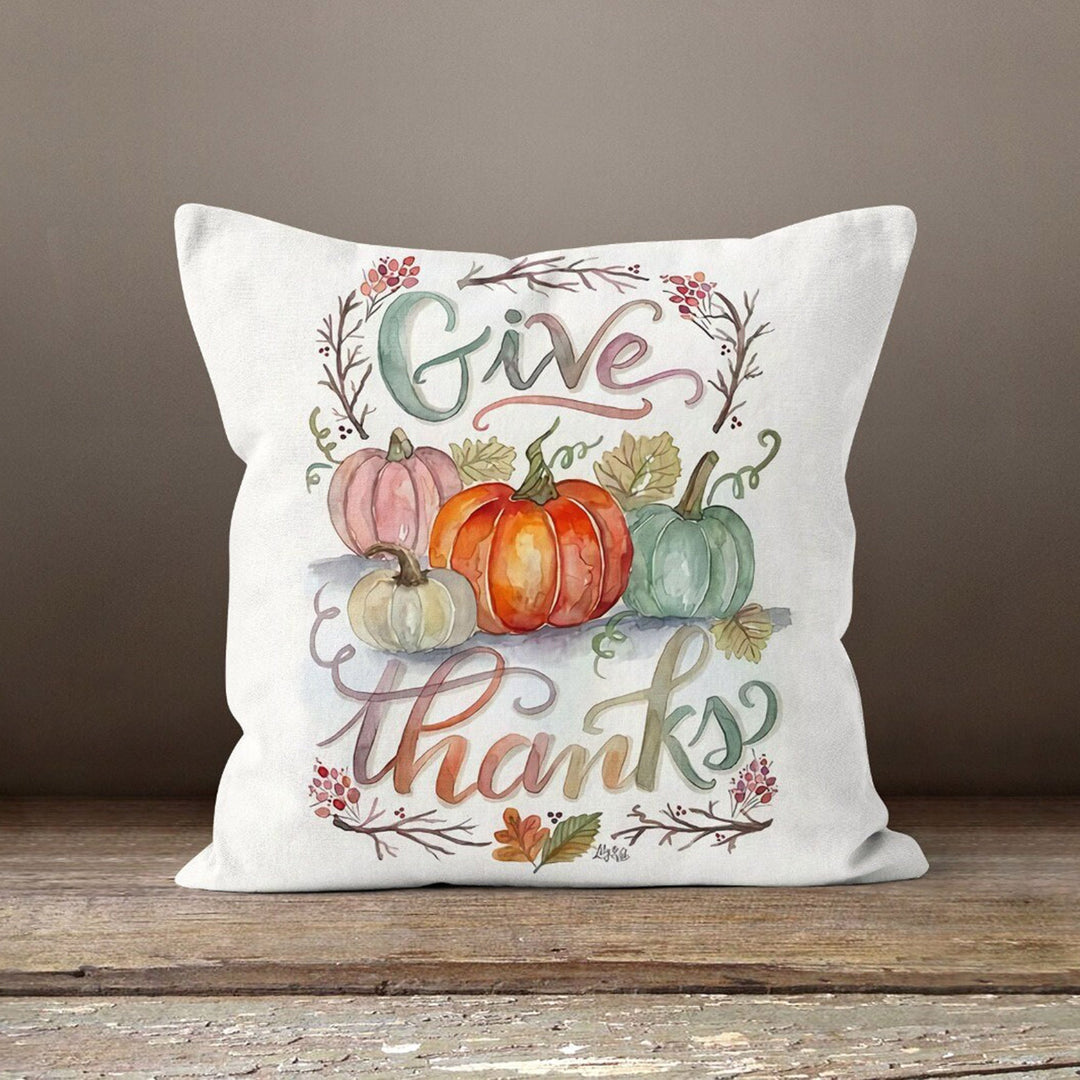 Thanksgiving Pillow Cover|Happy Thanksgiving Cushion|Fall Trend Cushion Case|Autumn Throw Pillow|Housewarming Blessing Themed Pillowtop