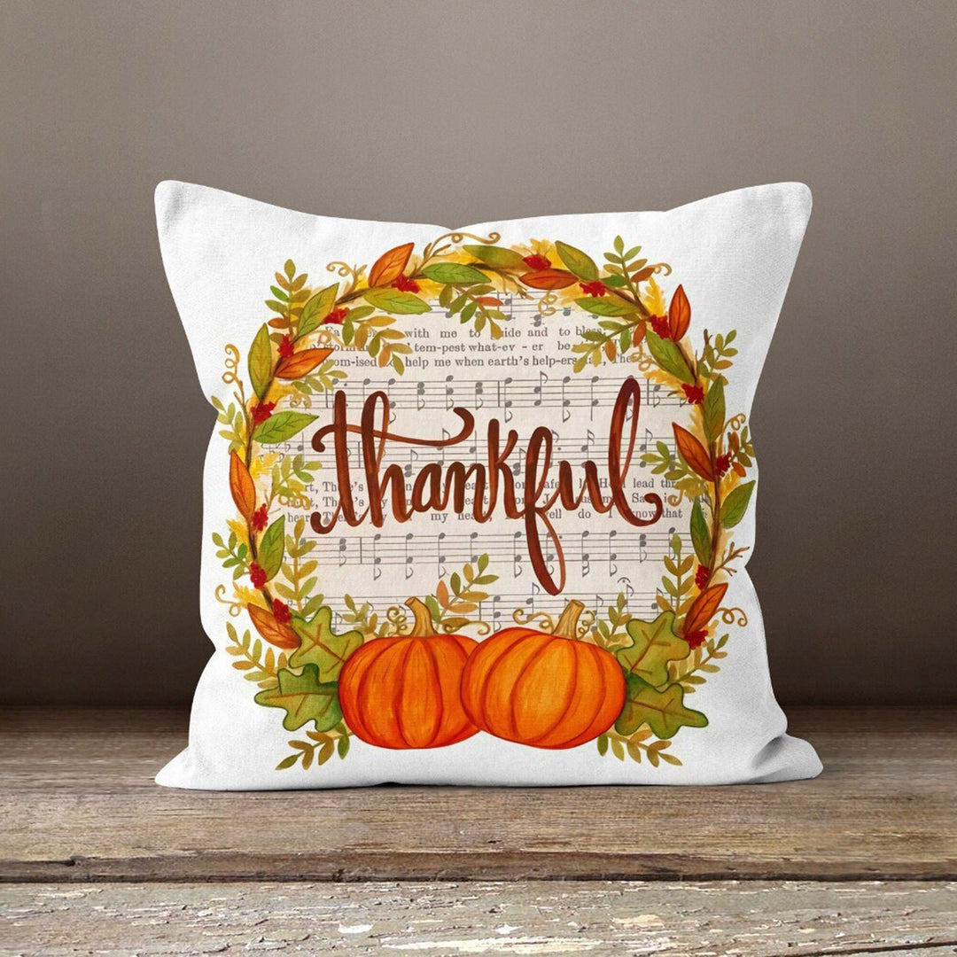 Thanksgiving Pillow Cover|Happy Thanksgiving Cushion|Fall Trend Cushion Case|Autumn Throw Pillow|Housewarming Blessing Themed Pillowtop