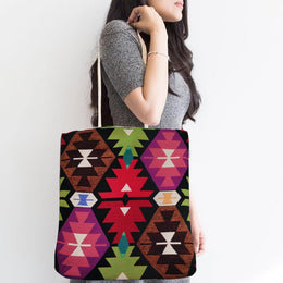 Gobelin Tapestry Shoulder Bag|Aztec Print Woven Handbag|Gift Handbag for Women|Belgian Tapestry Tote Bag|Vintage Style Carpet Shopping Bag