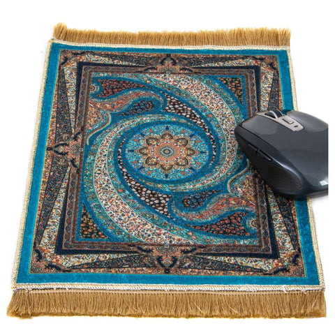 Woven Mouse Pad Non Slip Backside|Turkish Rug Design Computer Gaming Pad|Traditional Office Accerosies|Handmade Desk Mat|Large Table Pad
