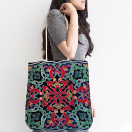 Gobelin Tapestry Shoulder Bag|Kilim Patern Tote Bag|Woven Tapestry Fabric|Vintage Weekender Purse|Belgian Tapestry Tote Bag|Messenger Bag