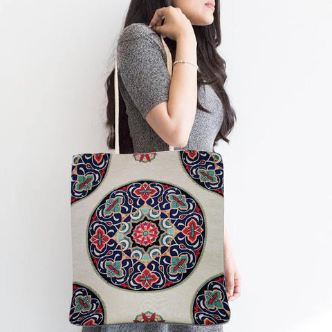 Floral Shoulder Bag|Gobelin Tapestry Tote Bag|Gift Handbag For Women|Belgium Tapestry Fabric Tote Bag|Handmade Woven Bag|Large Shopping Bag