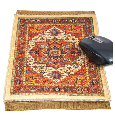 Woven Mouse Pad Non Slip Backside|Turkish Rug Design Computer Gaming Pad|Traditional Office Accerosies|Handmade Desk Mat|Large Table Pad