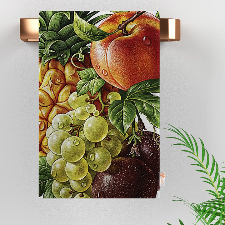 Fruit Kitchen Towel|Grape Print Towel|Summer Dishcloth|Lemon Hand Towel|Eco-Friendly Rag|Dust Remover|Cleaning Cloth|Cost-Effective Rag
