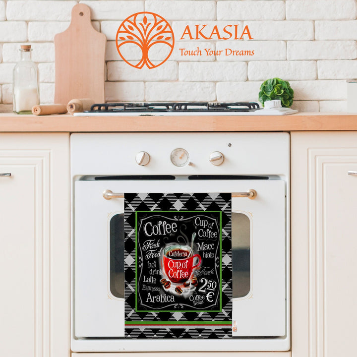 Coffee Print Towel|Eco-Friendly Rag|I Love Coffee Towel|Kitchen Hand Towel|Cleaning Cloth|Dust Remover|Cost-Effective Rag|Rustic Dishcloth