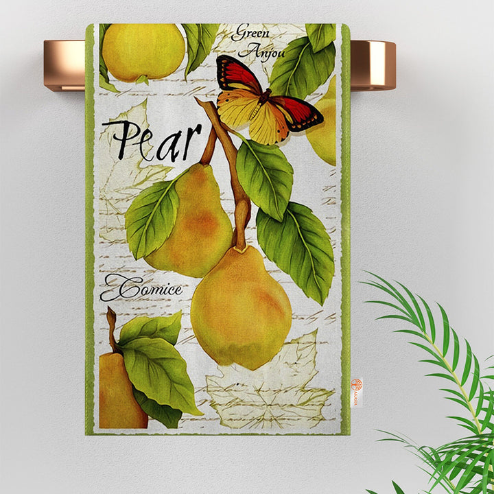 Fruit Kitchen Towel|Grape, Pear Print Towel|Peach Dishcloth|Apple Hand Towel|Eco-Friendly Rag|Dust Remover|Cleaning Cloth|Cost-Effective Rag