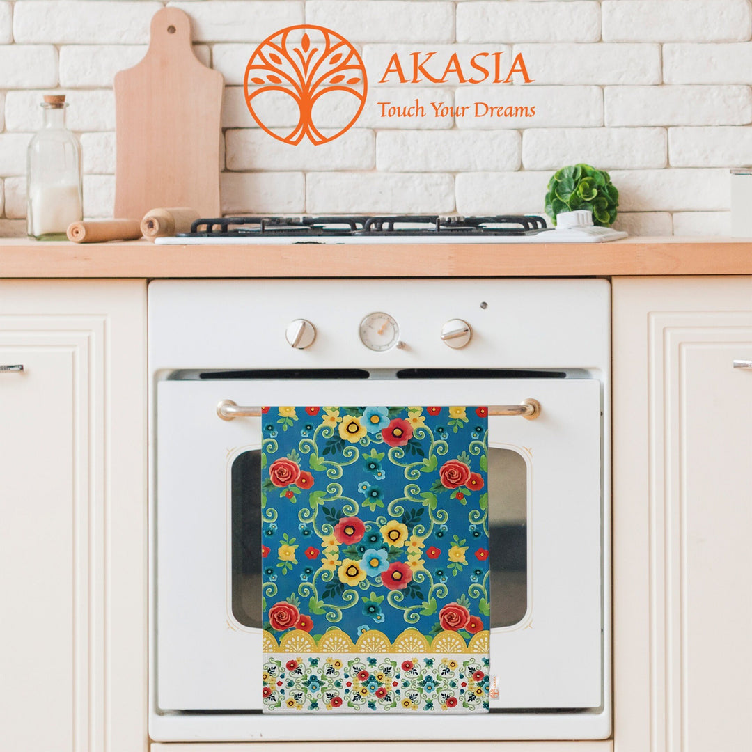 Floral Dishcloth|Butterfly Tea TowelColorful Dish Cloth|Eco-Friendly Rag|Cost-Effective Rag|Decorative Gift For Her|Soft Cleaning Cloth