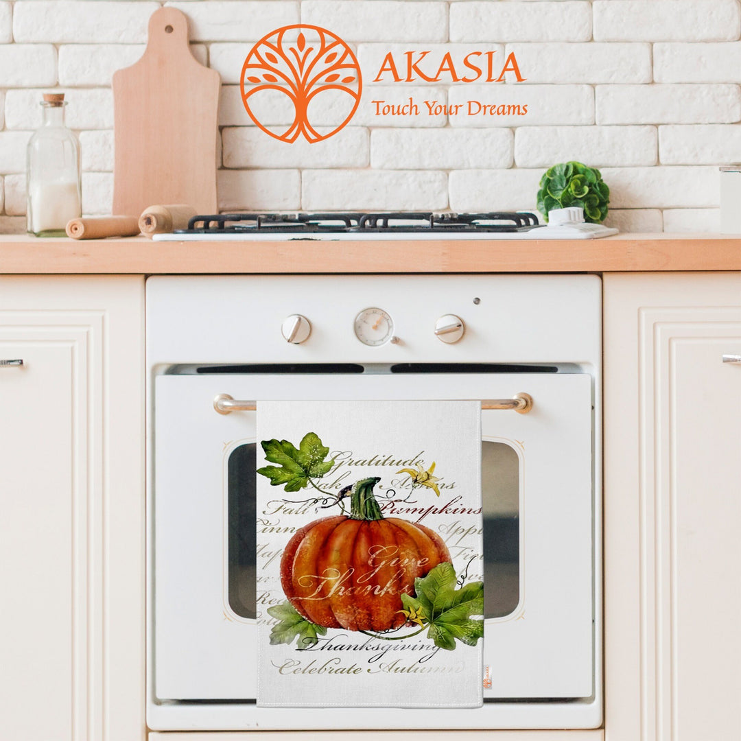Fall Trend Tea Towel|Pumpkin Print Towel|Sunflower Dishcloth|Kitchen Cleaning Cloth|Dust Remover|Cost-Effective Rag|Thanksgiving Towel