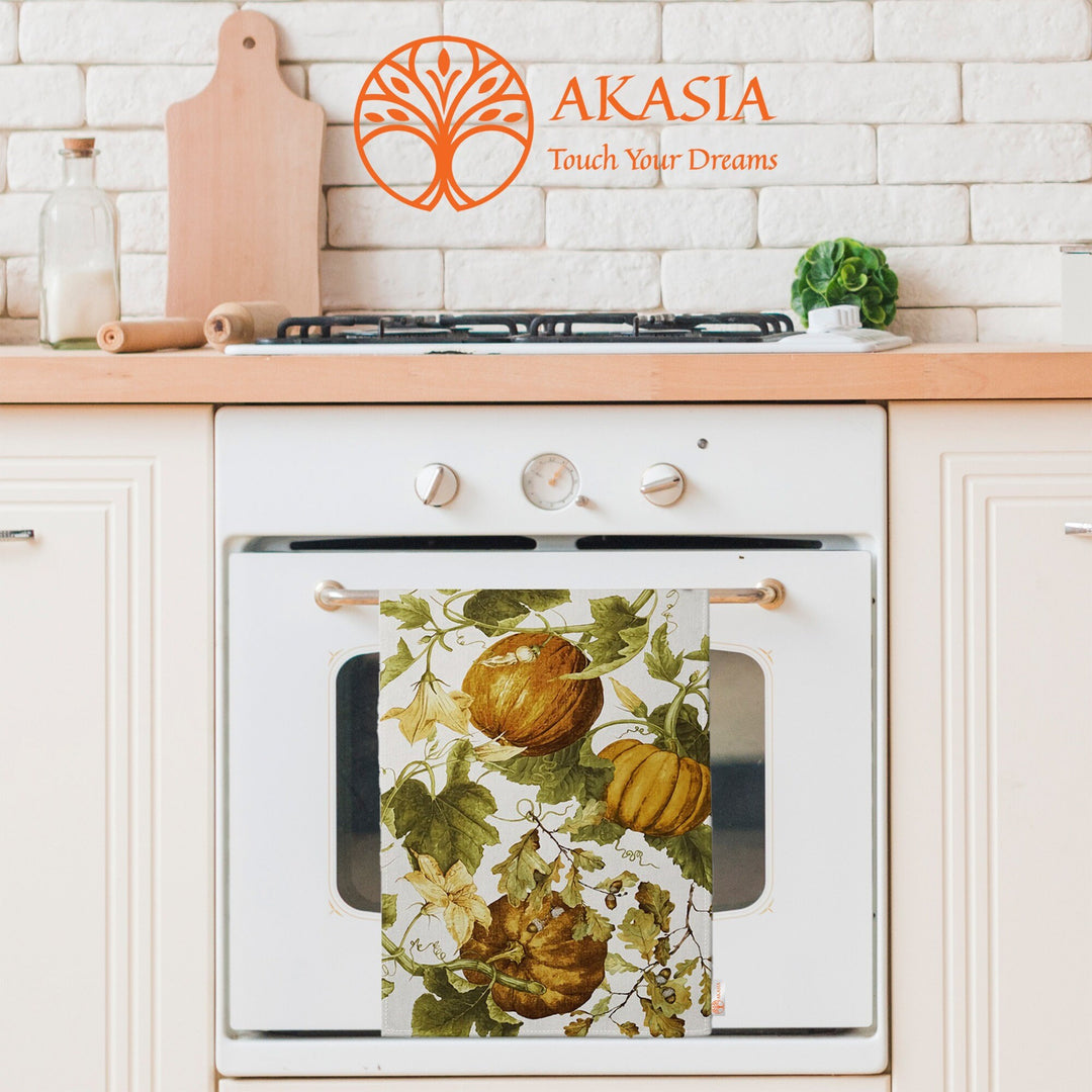 Fall Trend Tea Towel|Pumpkin Print Towel|Sunflower Dishcloth|Kitchen Cleaning Cloth|Dust Remover|Cost-Effective Rag|Thanksgiving Towel