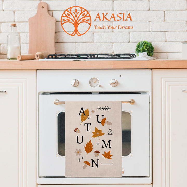 Fall Trend Tea Towel|Autumn Print Towel|Leaf Print Dishcloth|Thanksgiving Towel|Kitchen Cleaning Cloth|Dust Remover|Cost-Effective Rag
