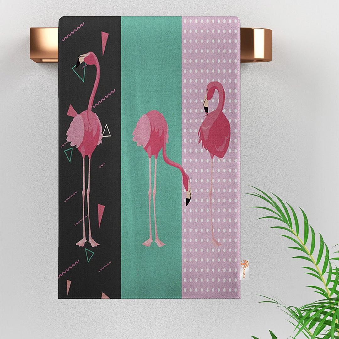 Animal Print Towel|Elephant Tea Towel|Fox Dish Cloth|Bird Print Dishcloth|Flamingo Hand Towel|Decorative All-Purpose Rag|Soft Dust Remover