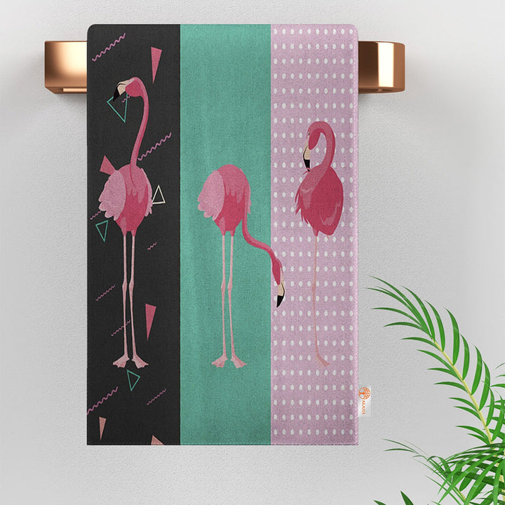 Animal Print Towel|Elephant Tea Towel|Fox Dish Cloth|Bird Print Dishcloth|Flamingo Hand Towel|Decorative All-Purpose Rag|Soft Dust Remover