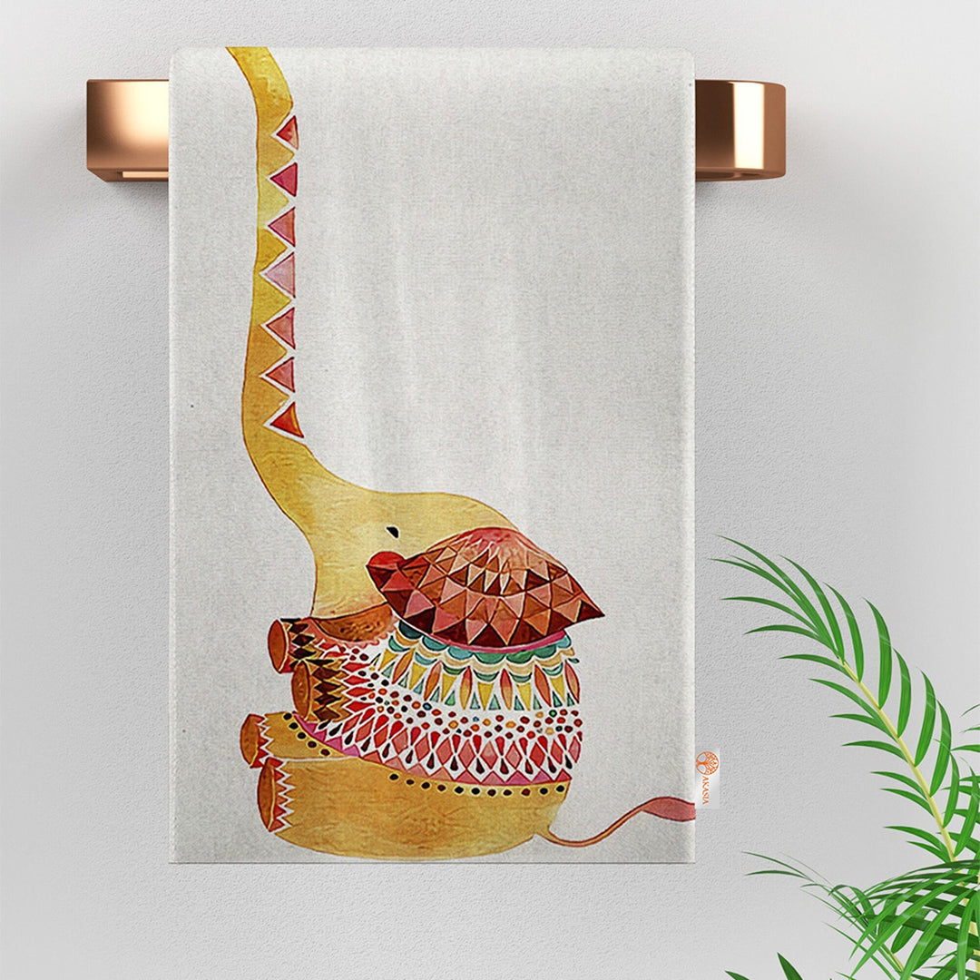 Animal Print Towel|Elephant Tea Towel|Fox Dish Cloth|Bird Print Dishcloth|Flamingo Hand Towel|Decorative All-Purpose Rag|Soft Dust Remover