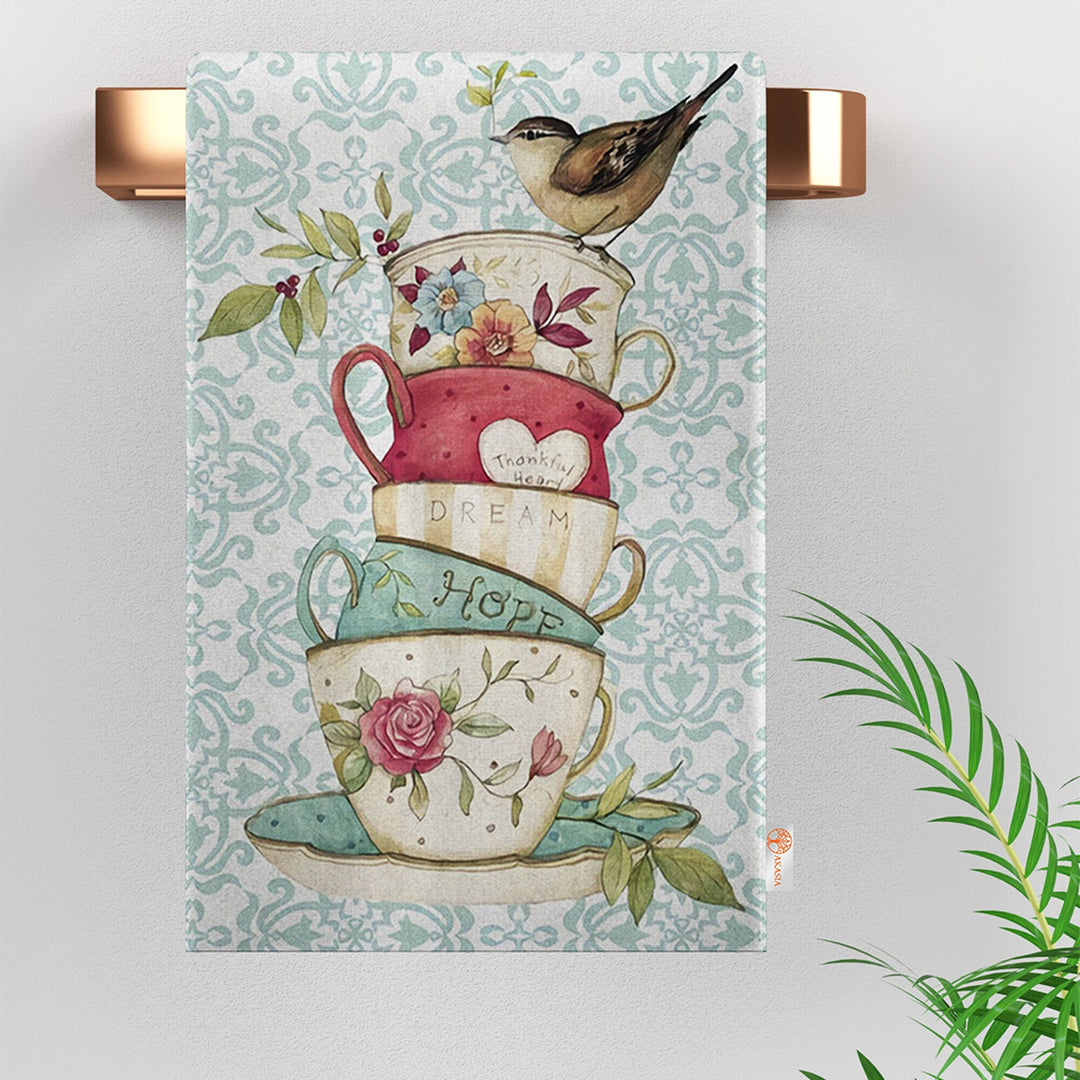 Animal Print Towel|Elephant Tea Towel|Fox Dish Cloth|Bird Print Dishcloth|Flamingo Hand Towel|Decorative All-Purpose Rag|Soft Dust Remover