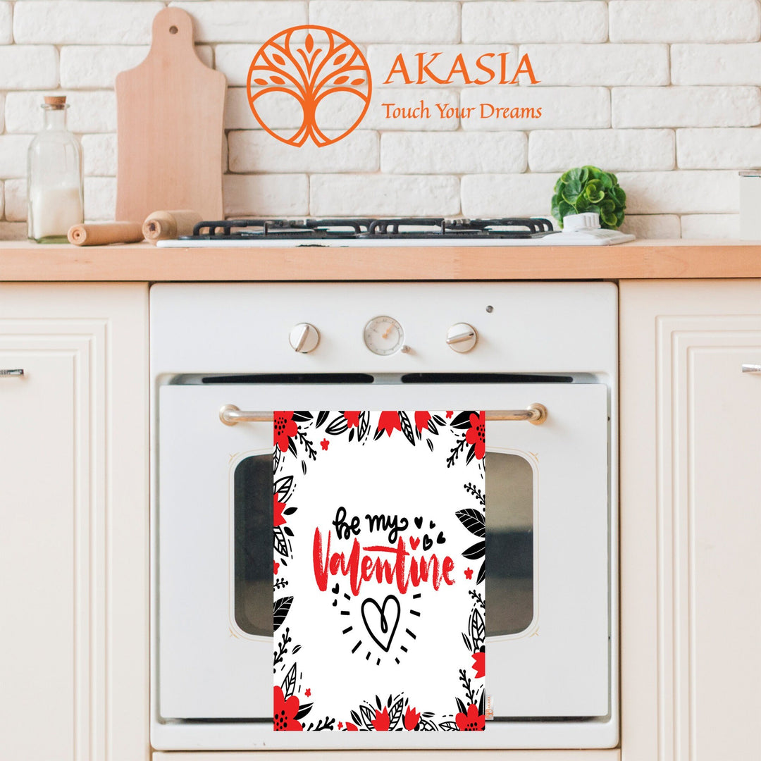 Valentine's Day Towel|My Love Dish Towel|Forever Dish Cloth|Heart Print Towel|Be My Valentine Tea Towel|Kitchen Gift for Her|All-Purpose Rag