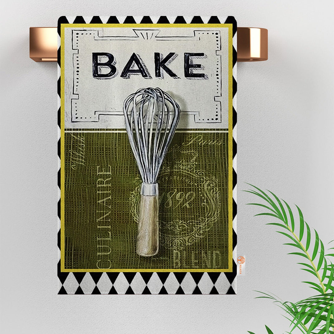 Kitchen Hand Towel|My Kitchen Rule Tea Towel|Bake Hand Towel|Fork Spoon Knife Dish Towel|Chef Kitchen Towel for Her|Housewarming Gift Decor