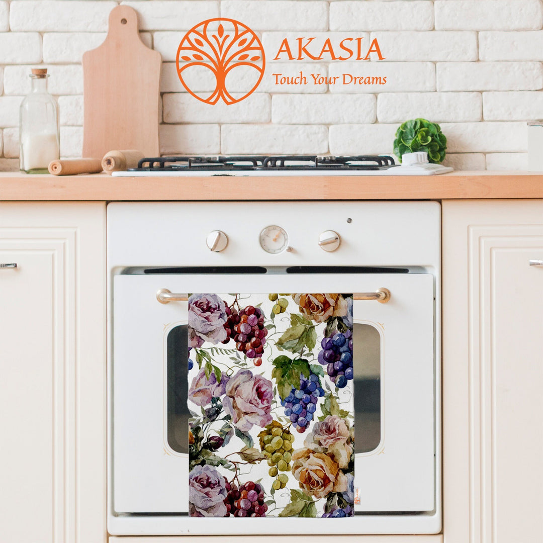 Fruit Kitchen Towel|Grape Print Towel|Summer Dishcloth|Lemon Hand Towel|Eco-Friendly Rag|Dust Remover|Cleaning Cloth|Cost-Effective Rag