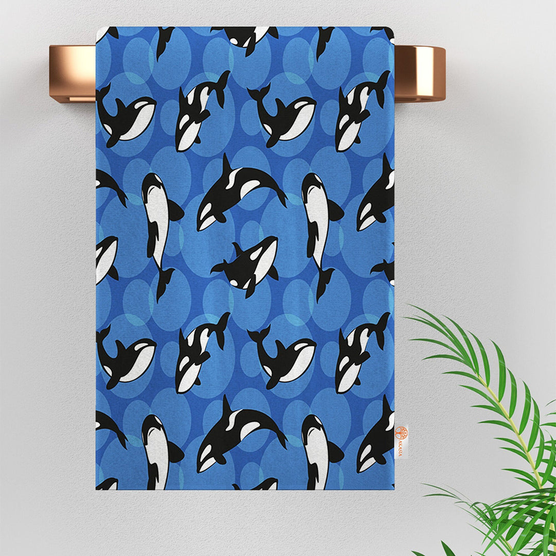 Fish Print Tea Towel|Nautical Hand Towel|Coastal Dishcloth|Shark Print Decor|Summer Dish Cloth|All-Purpose Rag|Cost-Effective Farmhouse Rag