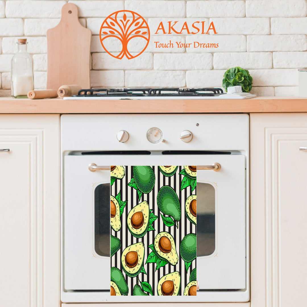 Fruit Kitchen Towel|Avocado, Banana Hand Towel|Fig Print Dishcloth|Dragon Fruit Towel|Eco-Friendly Rag|Soft Dust Remover|Cost-Effective Rag