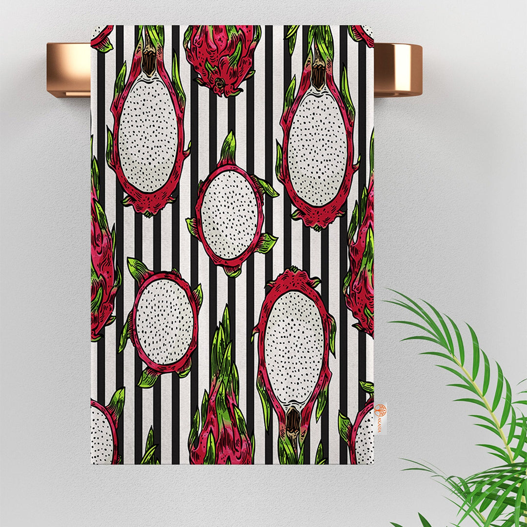 Fruit Kitchen Towel|Avocado, Banana Hand Towel|Fig Print Dishcloth|Dragon Fruit Towel|Eco-Friendly Rag|Soft Dust Remover|Cost-Effective Rag