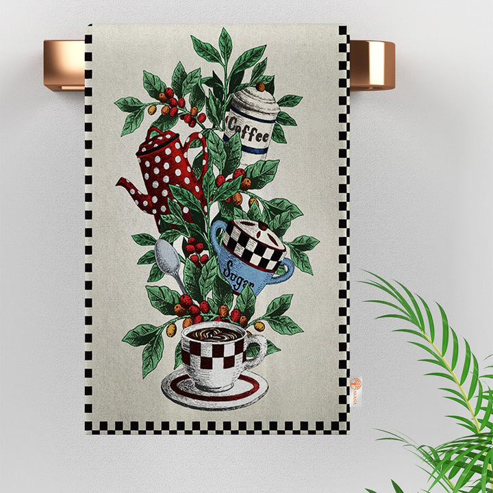 Coffee Print Towel|Eco-Friendly Rag|I Love Coffee Towel|Kitchen Hand Towel|Cleaning Cloth|Dust Remover|Cost-Effective Rag|Rustic Dishcloth