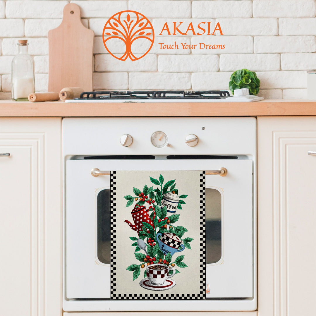 Coffee Print Towel|Eco-Friendly Rag|I Love Coffee Towel|Kitchen Hand Towel|Cleaning Cloth|Dust Remover|Cost-Effective Rag|Rustic Dishcloth