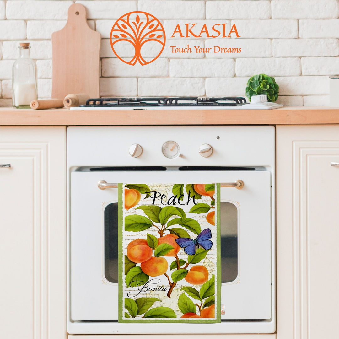 Fruit Kitchen Towel|Grape, Pear Print Towel|Peach Dishcloth|Apple Hand Towel|Eco-Friendly Rag|Dust Remover|Cleaning Cloth|Cost-Effective Rag