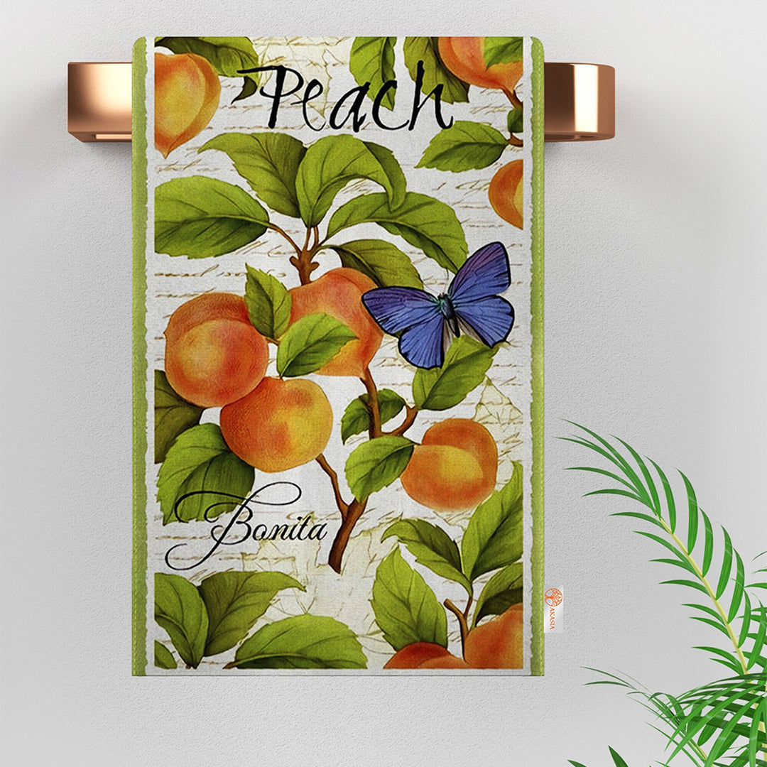 Fruit Kitchen Towel|Grape, Pear Print Towel|Peach Dishcloth|Apple Hand Towel|Eco-Friendly Rag|Dust Remover|Cleaning Cloth|Cost-Effective Rag