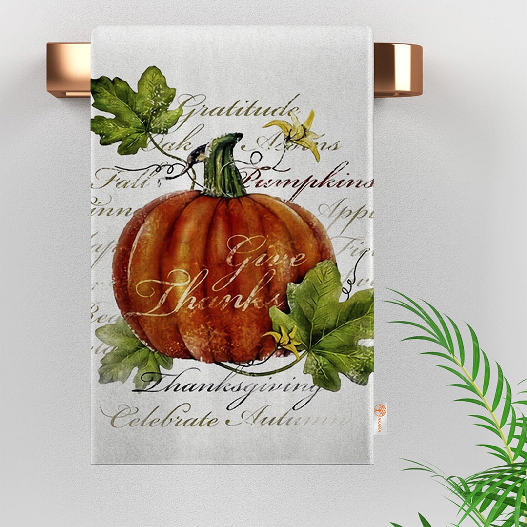 Fall Trend Tea Towel|Pumpkin Print Towel|Sunflower Dishcloth|Kitchen Cleaning Cloth|Dust Remover|Cost-Effective Rag|Thanksgiving Towel