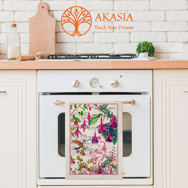 Floral Bird Towel|Bird Print Tea Towel|Rooster Dishcloth|All-Purpose Rag|Cleaning Cloth|Cost-Effective Rag|Farmhouse Kitchen Gift For Her