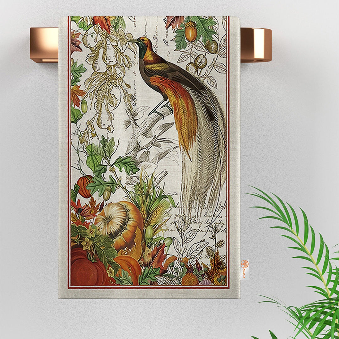 Floral Bird Towel|Bird Print Tea Towel|Rooster Dishcloth|All-Purpose Rag|Cleaning Cloth|Cost-Effective Rag|Farmhouse Kitchen Gift For Her