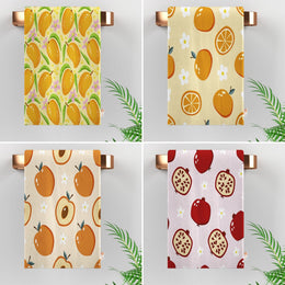 Fruit Kitchen Towel|Lemon Dish Towel|Apricot Tea Towel|Pomegranate Hand Towel|Fresh Citrus Dishcloth|Soft Cleaning Cloth|Cost-Effective Rag