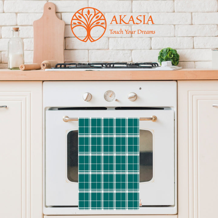Plaid Kitchen Towel|Geometric Tea Towel|Checkered Dish Cloth|Eco-Friendly Abstract Hand Towel|Tartan Dishcloth|Gift For Her|Cleaning Cloth