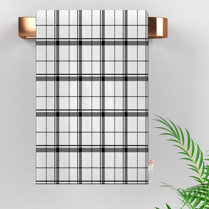 Plaid Kitchen Towel|Geometric Tea Towel|Checkered Dish Cloth|Eco-Friendly Abstract Hand Towel|Tartan Dishcloth|Gift For Her|Cleaning Cloth